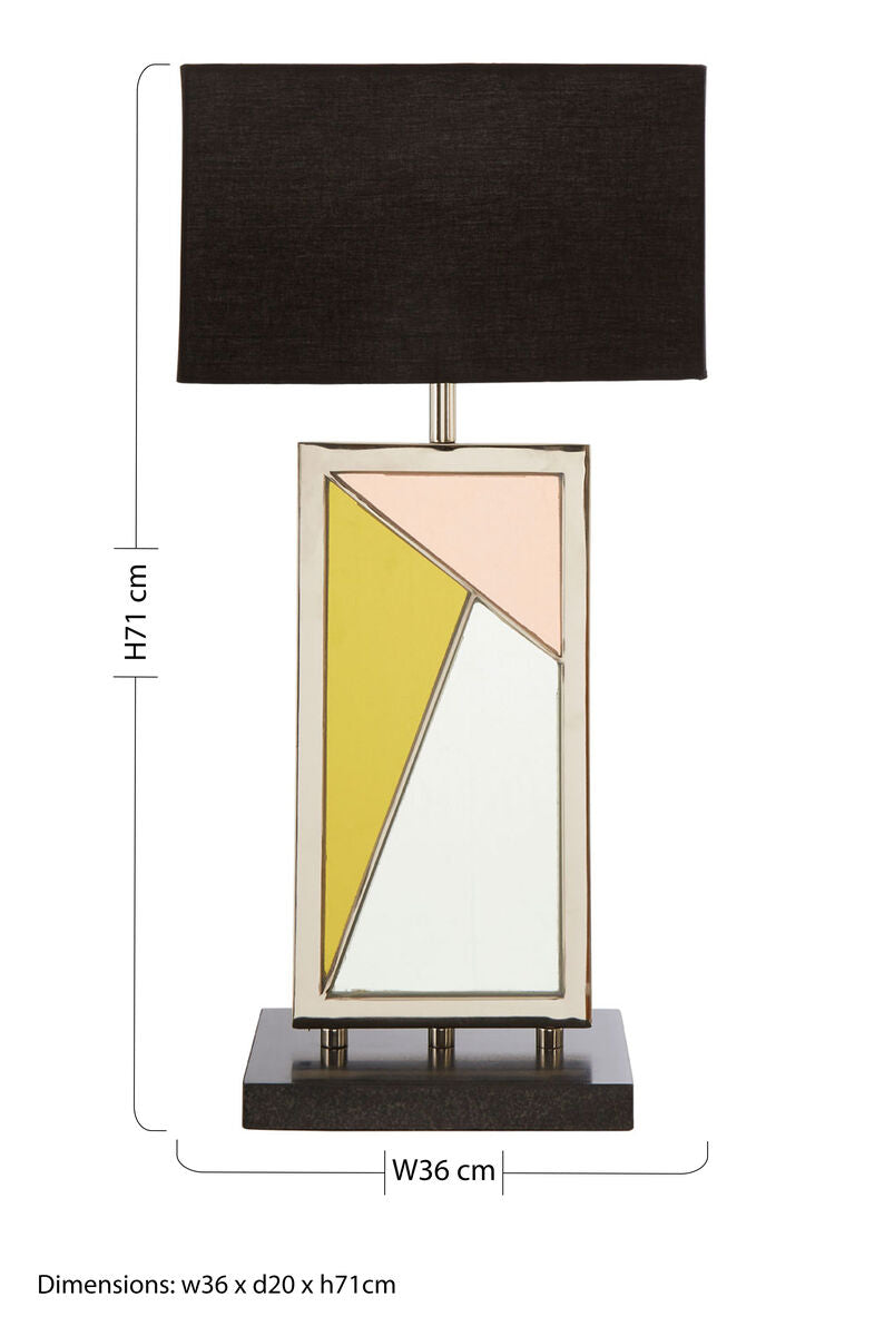 Orsina Arbus Table Lamp – Mirrored Mosaic Design with Black Marble Base