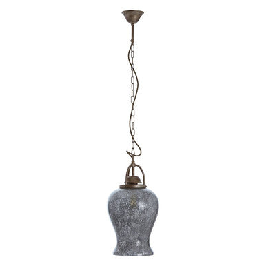 Orsina Terina Antique Silver Pendant Light | Mirrored Glass Shade