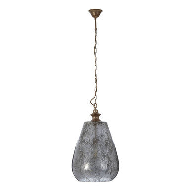 Orsina Terina Large Pendant Light – Antique Mirrored Glass Bell