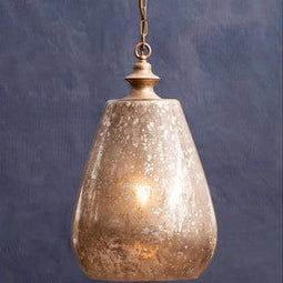 Orsina Terina Large Pendant Light – Antique Mirrored Glass Bell