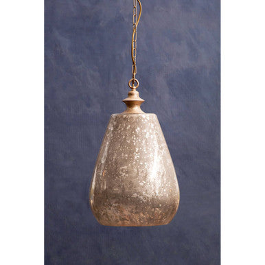Orsina Terina Large Pendant Light – Antique Mirrored Glass Bell