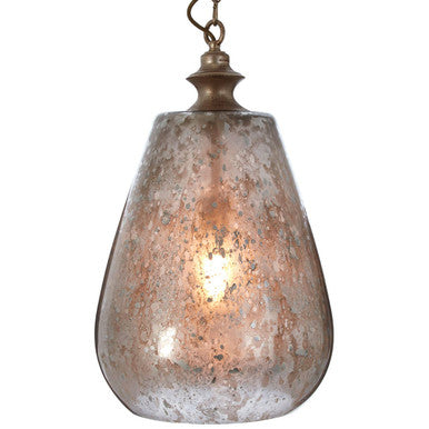 Orsina Terina Large Pendant Light – Antique Mirrored Glass Bell