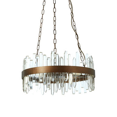 Orsina Lustra Acrylic Chandelier with Copper Band – Modern Lighting