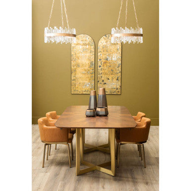 Orsina Lustra Acrylic Chandelier with Copper Band – Modern Lighting