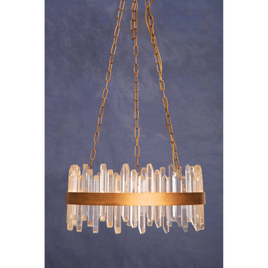 Orsina Lustra Acrylic Chandelier with Copper Band – Modern Lighting