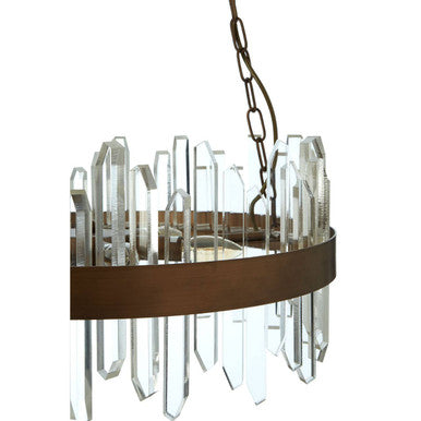 Orsina Lustra Acrylic Chandelier with Copper Band – Modern Lighting