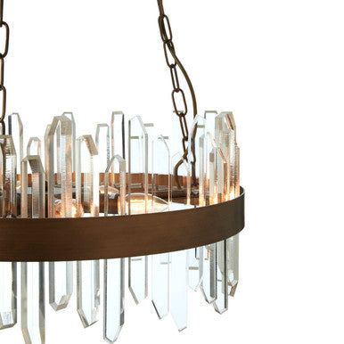 Orsina Lustra Acrylic Chandelier with Copper Band – Modern Lighting