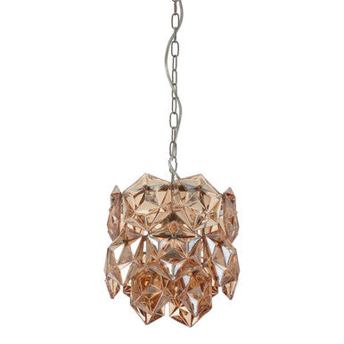 Orsina Rydello Small Amber Glass Chandelier – Modern Pendant Light