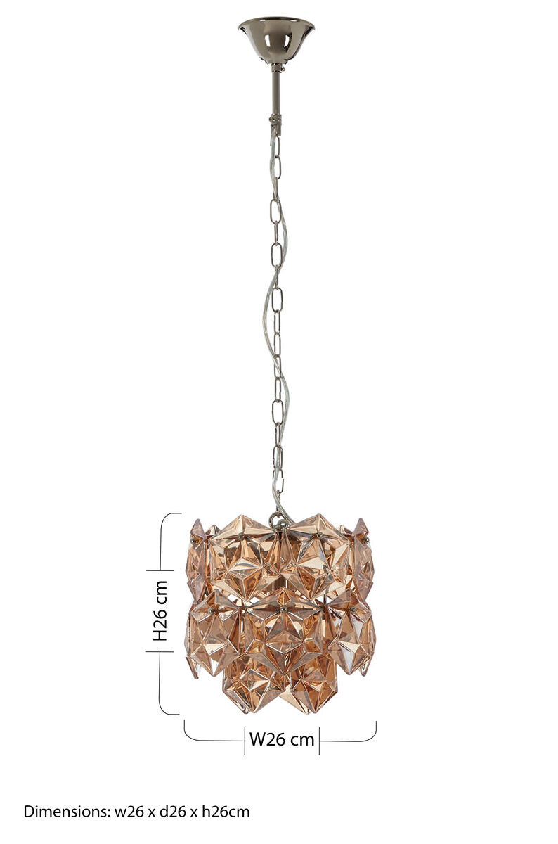 Orsina Rydello Small Amber Glass Chandelier – Modern Pendant Light