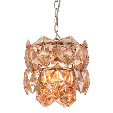 Orsina Rydello Small Amber Glass Chandelier – Modern Pendant Light