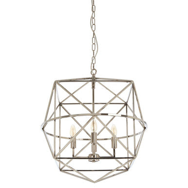 Orsina Kamara Hexagonal Chandelier | Nickel-Plated Stainless Steel