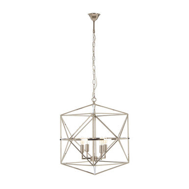 Orsina Kamara Hexagonal Chandelier | Nickel-Plated Stainless Steel