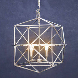 Orsina Kamara Hexagonal Chandelier | Nickel-Plated Stainless Steel