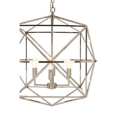 Orsina Kamara Hexagonal Chandelier | Nickel-Plated Stainless Steel