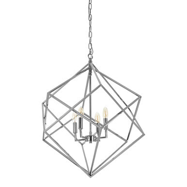 Orsina Kamara Modern Nickel Chandelier | 4-Light Double Box Pendant