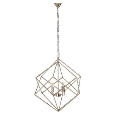 Orsina Kamara Modern Nickel Chandelier | 4-Light Double Box Pendant