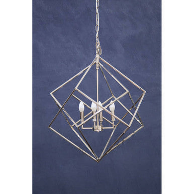 Orsina Kamara Modern Nickel Chandelier | 4-Light Double Box Pendant