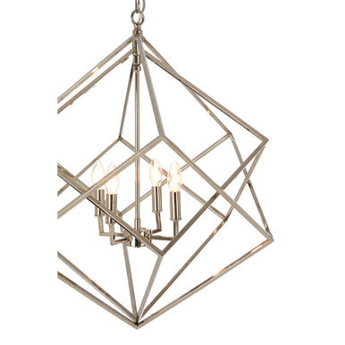 Orsina Kamara Modern Nickel Chandelier | 4-Light Double Box Pendant