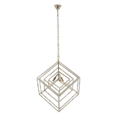 Orsina Kamara Geometric Chandelier – Polished Nickel Stainless Steel