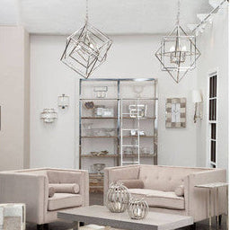 Orsina Kamara Geometric Chandelier – Polished Nickel Stainless Steel