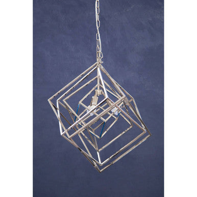 Orsina Kamara Geometric Chandelier – Polished Nickel Stainless Steel