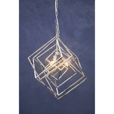 Orsina Kamara Geometric Chandelier – Polished Nickel Stainless Steel