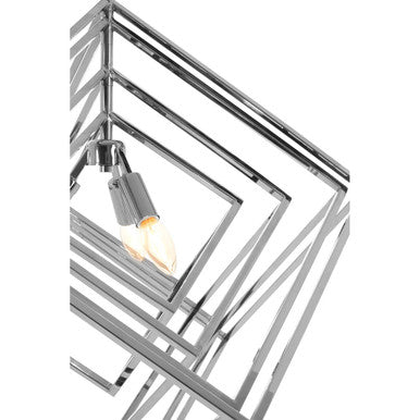 Orsina Kamara Geometric Chandelier – Polished Nickel Stainless Steel