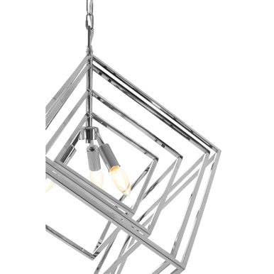 Orsina Kamara Geometric Chandelier – Polished Nickel Stainless Steel