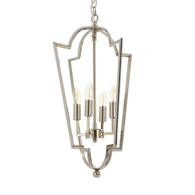 Orsina Venice Tapered Chandelier – 4-Light Nickel Stainless Steel