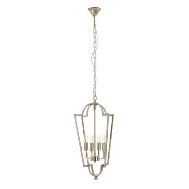 Orsina Venice Tapered Chandelier – 4-Light Nickel Stainless Steel
