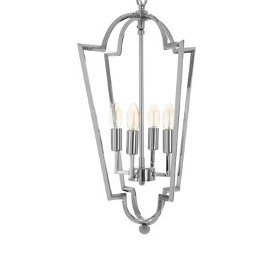 Orsina Venice Tapered Chandelier – 4-Light Nickel Stainless Steel