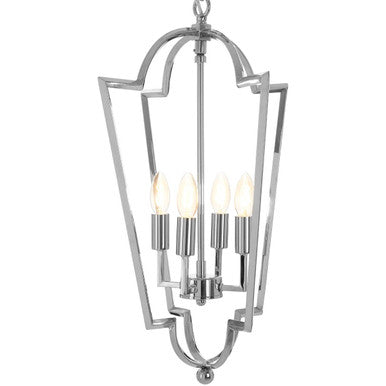 Orsina Venice Tapered Chandelier – 4-Light Nickel Stainless Steel