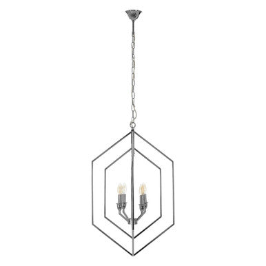 Orsina Venice Hexagonal Chandelier – Nickel Plated Stainless Steel