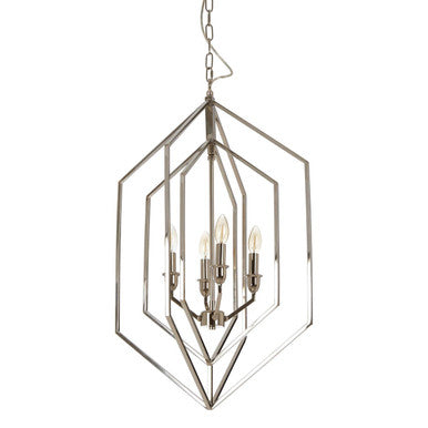 Orsina Venice Hexagonal Chandelier – Nickel Plated Stainless Steel