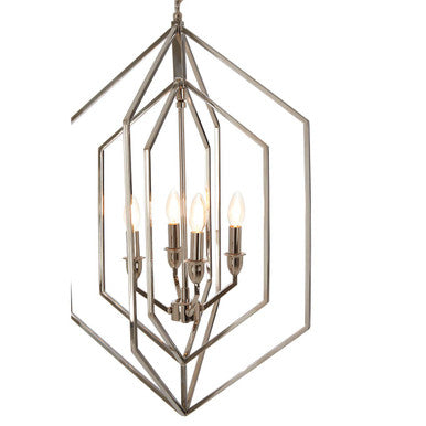 Orsina Venice Hexagonal Chandelier – Nickel Plated Stainless Steel