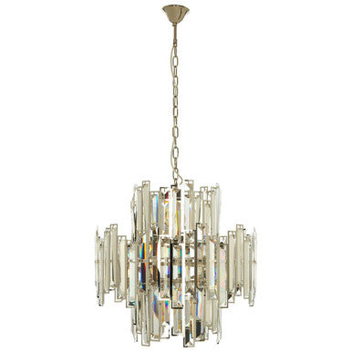Orsina Kelona Small Crystal Chandelier – Silver Modern Ceiling Light
