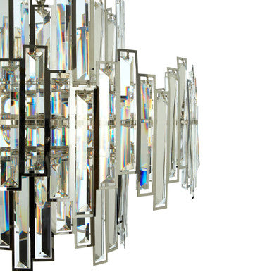 Orsina Kelona Large Crystal Chandelier – Silver Bevelled Glass Light