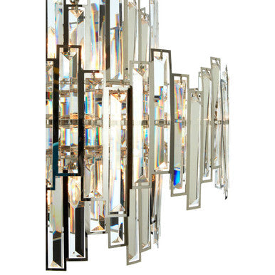 Orsina Kelona Large Crystal Chandelier – Silver Bevelled Glass Light