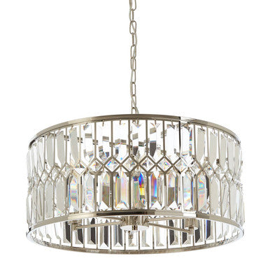 Orsina Marentina Round Crystal Chandelier – Nickel & Stainless Steel