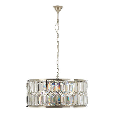Orsina Marentina Round Crystal Chandelier – Nickel & Stainless Steel