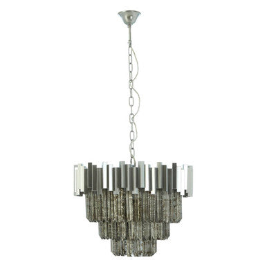 Orsina Lustra Small Nickel Chandelier | Antique Mirrored Glass