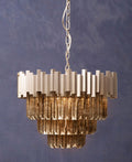 Orsina Lustra Small Nickel Chandelier | Antique Mirrored Glass
