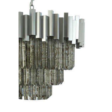 Orsina Lustra Small Nickel Chandelier | Antique Mirrored Glass