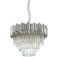 Orsina Lustra Small Silver Chandelier – Tiered Bevelled Glass Light