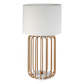 Orsina Zora Gold Caged Table Lamp – Modern Iron Base with Linen Shade