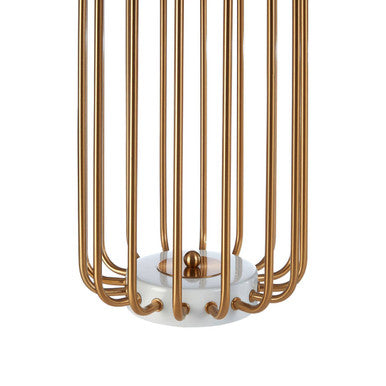 Orsina Zora Gold Caged Table Lamp – Modern Iron Base with Linen Shade
