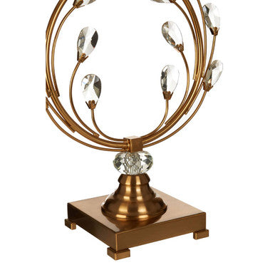Orsina Zahra Gold Table Lamp | Crystal Branch Design with Linen Shade