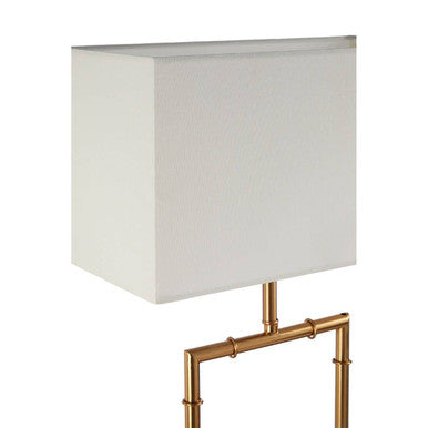 Orsina Zofie Gold Table Lamp – Square Metal Base with White Linen Shade
