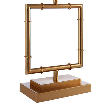 Orsina Zofie Gold Table Lamp – Square Metal Base with White Linen Shade