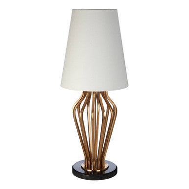 Orsina Zada Modern Gold and Black Angular Table Lamp with Marble Base